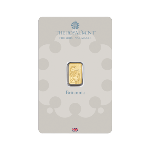 1 gram gold bar Britannia front