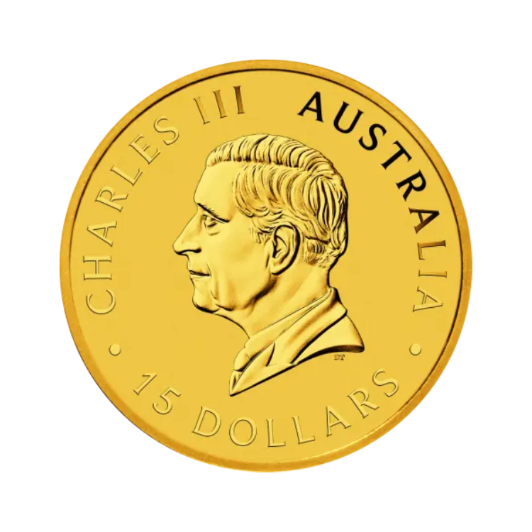 1/10 oz gouden Kangaroo 2025 achterkant