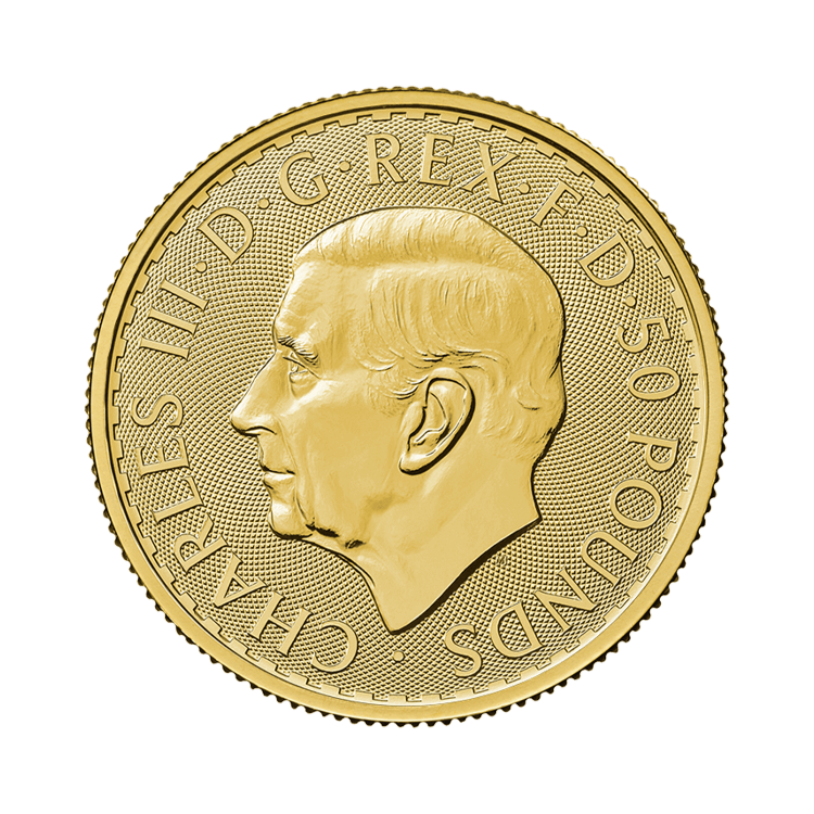 Achterzijde Charles III 1/2 oz Britannia