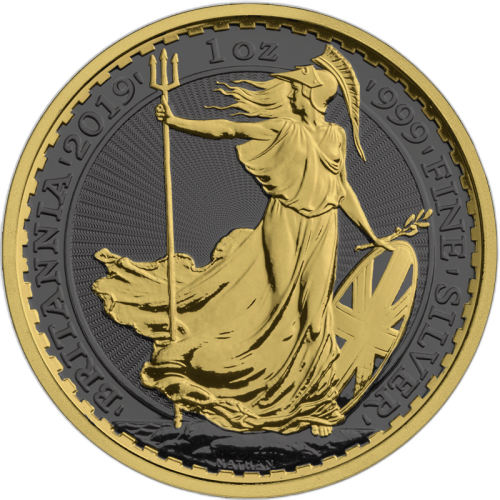 1 Troy ounce silver coin Golden Ring - Britannia 2019 front