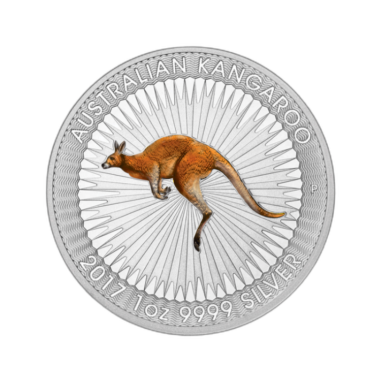 1 Troy ounce zilveren munt Kangaroo 2017 Color voorkant