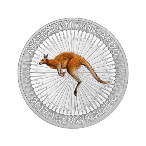 1 Troy ounce zilveren munt Kangaroo 2017 Color voorkant