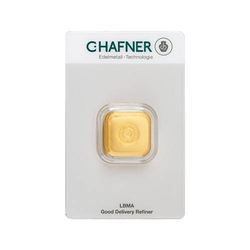 Goudbaar 50 gram C. Hafner Nugget voorkant