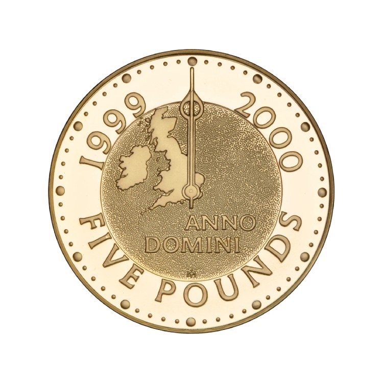 Gouden £5 Millennium Crown (1999/2000) voorkant
