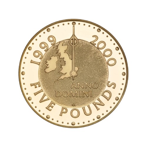 Gouden £5 Millennium Crown (1999/2000) voorkant