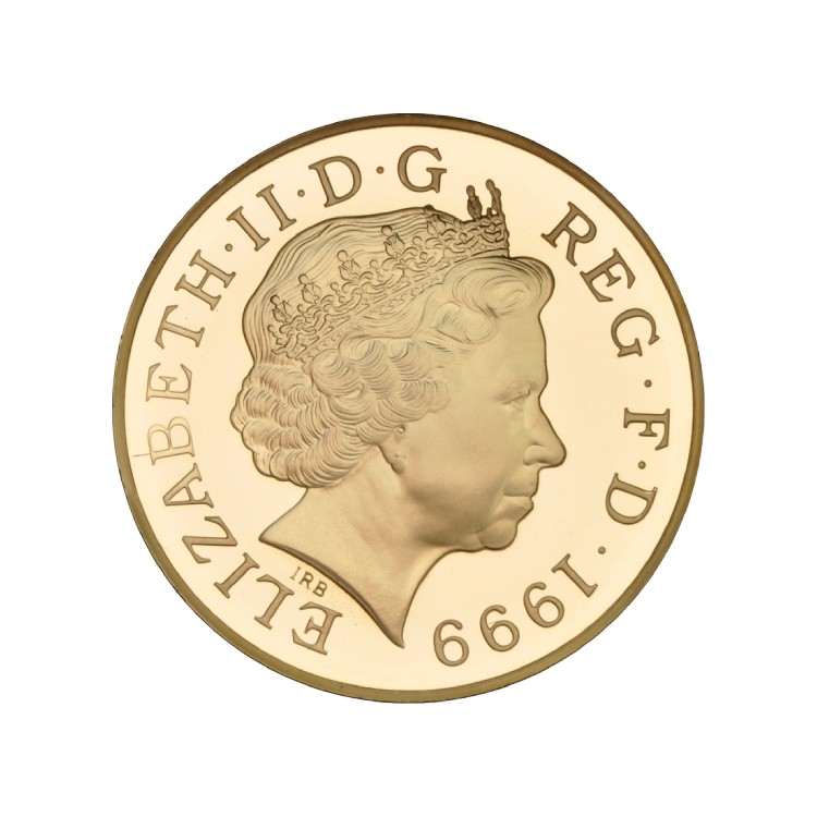 Gouden £5 Millennium Crown (1999/2000) achterkant
