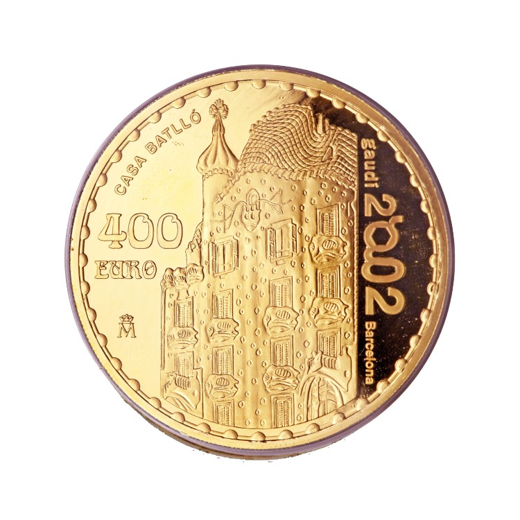 Gouden munt Spanje 400 Euro 2002 achterkant