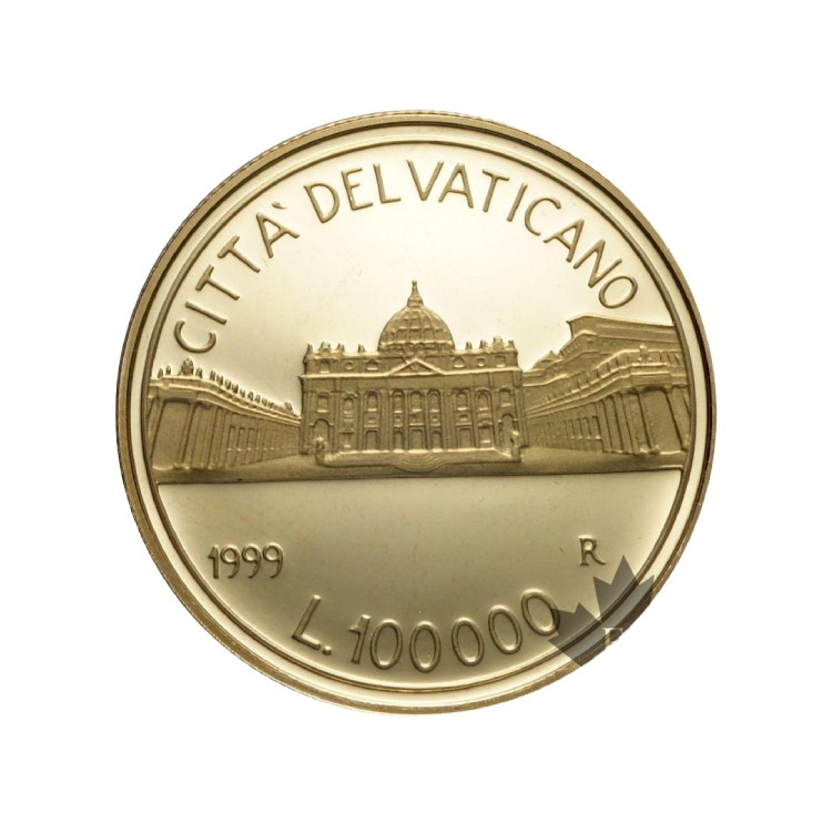 Vaticaanstad Gouden 100.000 Lire achterkant