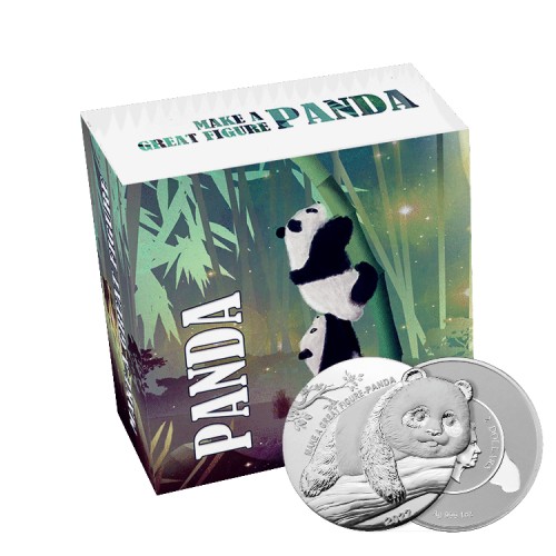1 troy ounce zilveren Panda Make a great Figure voorkant