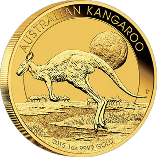1 troy ounce gouden Kangaroo 2015 munt voorkant