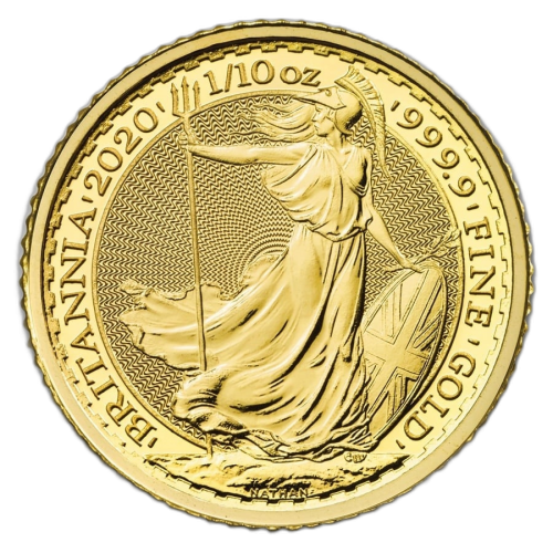 1/10 Troy ounce gold coin Britannia 2020 front