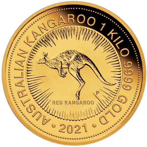 1 Kilo gouden munt Kangaroo 2021 voorkant