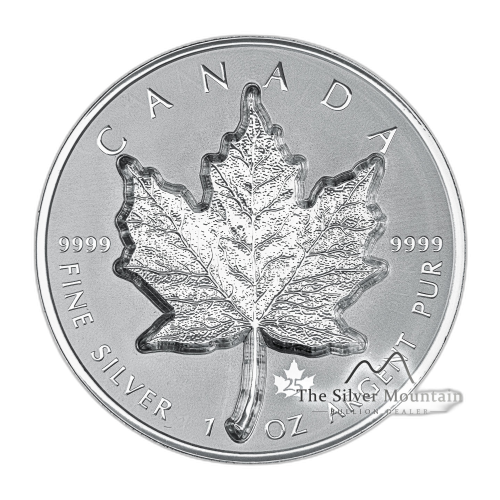 1 troy ounce zilveren munt Super incuse Maple Leaf 2021 voorkant