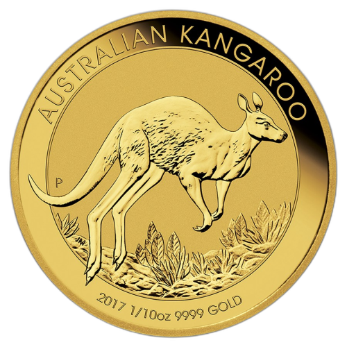 Gouden 1/10 troy ounce Kangaroo munt 2017 voorkant
