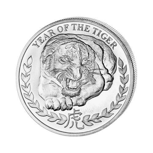 1 troy ounce zilveren munt jaar van de tijger 2010 - somaliland voorkant
