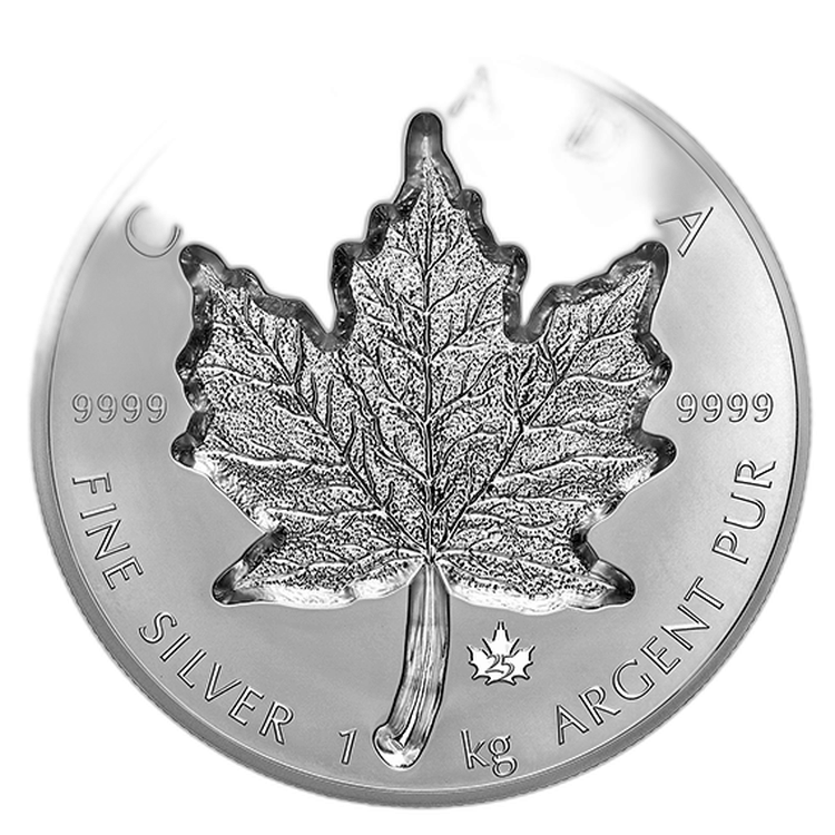 1 kilo zilveren munt Super incuse Maple Leaf 2021 voorkant