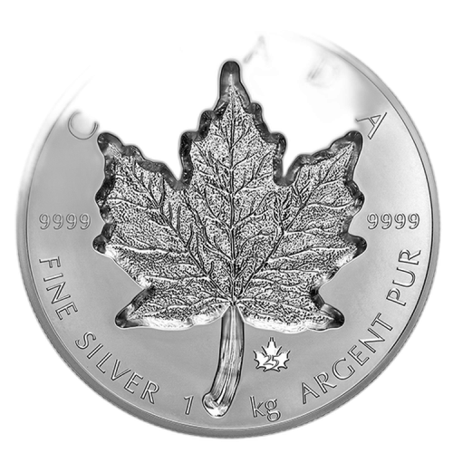 1 kilo zilveren munt Super incuse Maple Leaf 2021 voorkant