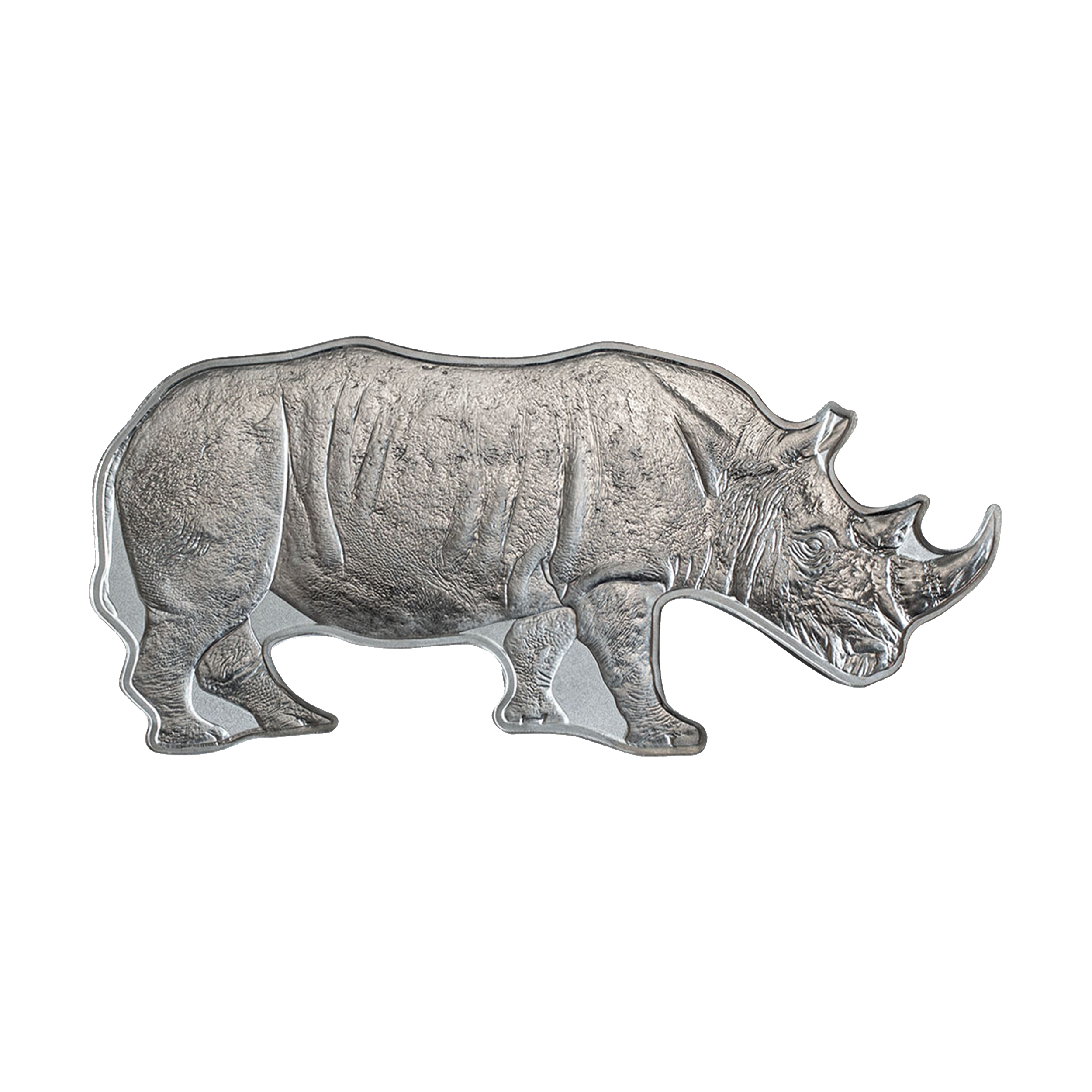 1 troy ounce zilveren munt zwarte neushoorn 2022 Proof voorkant