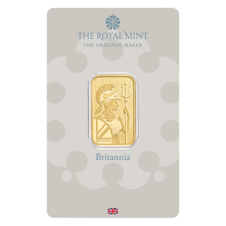 10 gram goudbaar Britannia voorkant
